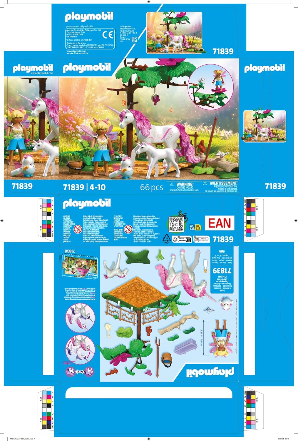 Playmobil | Magic Unicorns | Casa de hadas con unicornio dorado y establo | Con guirnalda luminosa para noches mágicas | Juguete creativo para niños a partir de 4 años | 71838