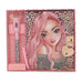 Depesche TOPModel 13216 Diary in Pink with Model Motif, Leo Pattern and Gold Details, Book with Heart Lock, Secret Pen and Lined Pages