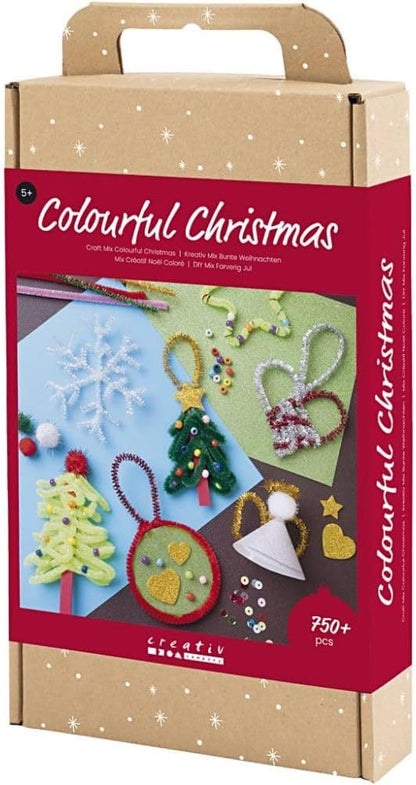Craft Mix Colourful Christmas 750 Piece Set - Christmas Figures - Assorted Colours - 1 Pack