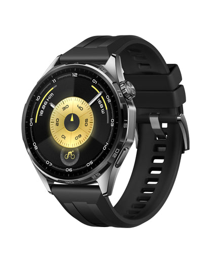 HUAWEI WATCH GT 6 GPS 46mm Smart Watch, 1.47''AMOLED Touchscreen, up to 21 days battery life, Cycling,100+ Sports Mode, iOS & Android, All-day Health Monitoring, Emotional Wellbeing, Black