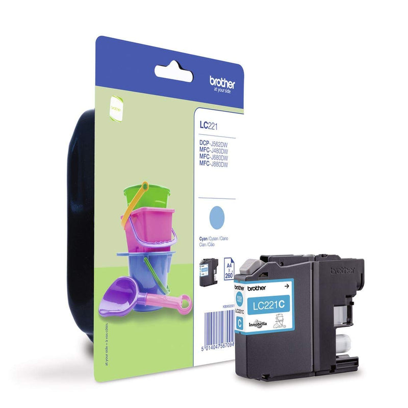 Brother LC221C - Cyan - original - ink cartridge - for Brother DCP-J562DW, MFC-J480DW, MFC-J680DW, MFC-J880DW