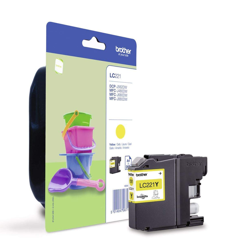 Brother LC221Y - Yellow - original - ink cartridge - for Brother DCP-J562DW, MFC-J480DW, MFC-J680DW, MFC-J880DW