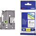 Brother TZe-111 Labelling Tape Cassette, 6 Mm (W) X 8 M (L), Laminated, Brother Genuine Supplies - Black On Clear