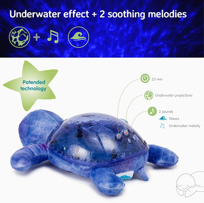 Cloud b Ocean Projector Nightlight with White Noise Soothing Sounds | Adjustable Settings and Auto-Shutoff | Tranquil Turtle - Ocean