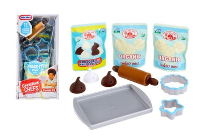 little tikes Creative Chefs Cookie Kit with Special Make-It! Mix Play Sand,11 Accessories, Realistic Pretend Play Cookie Baker Set, for Boys and Girls, Ages 3+