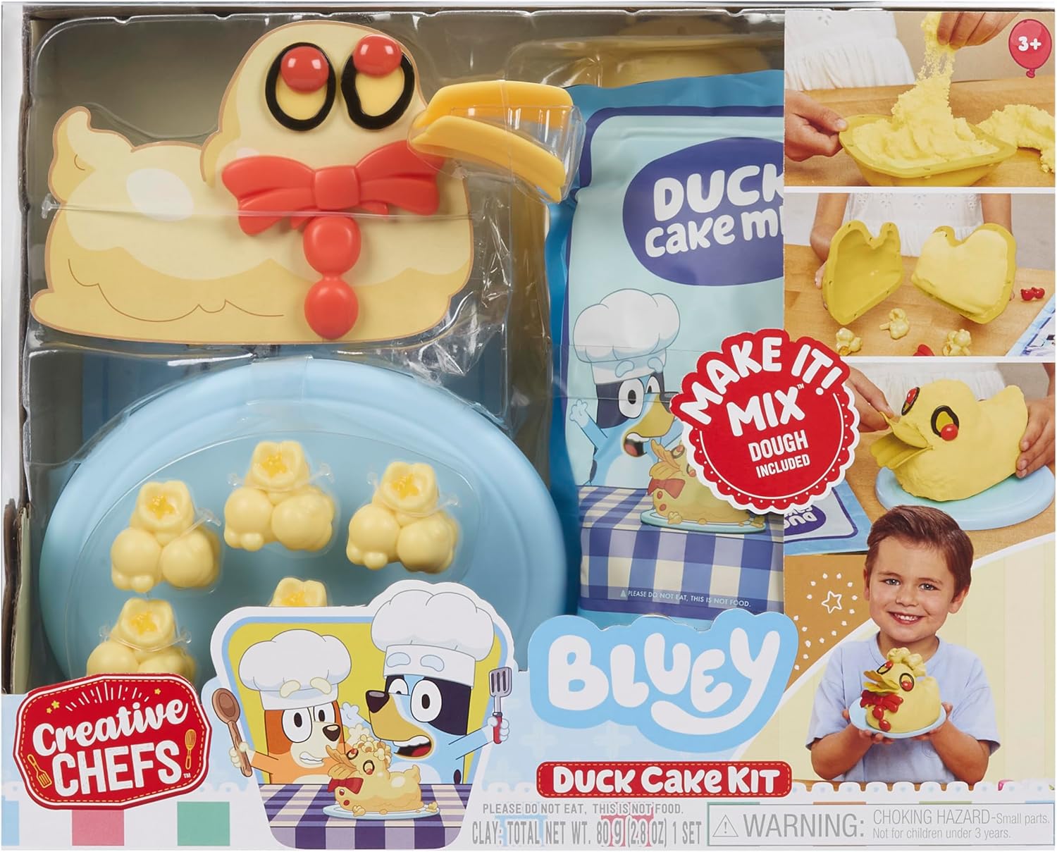 little tikes Creative Chefs Bluey Duck Cake Kit - Comes with Make It Mix and 15 Realistic Accessories, Pretend Play Cooking Set, NOT EDIBLE, Suitable for Boys and Girls Ages 3+ Years