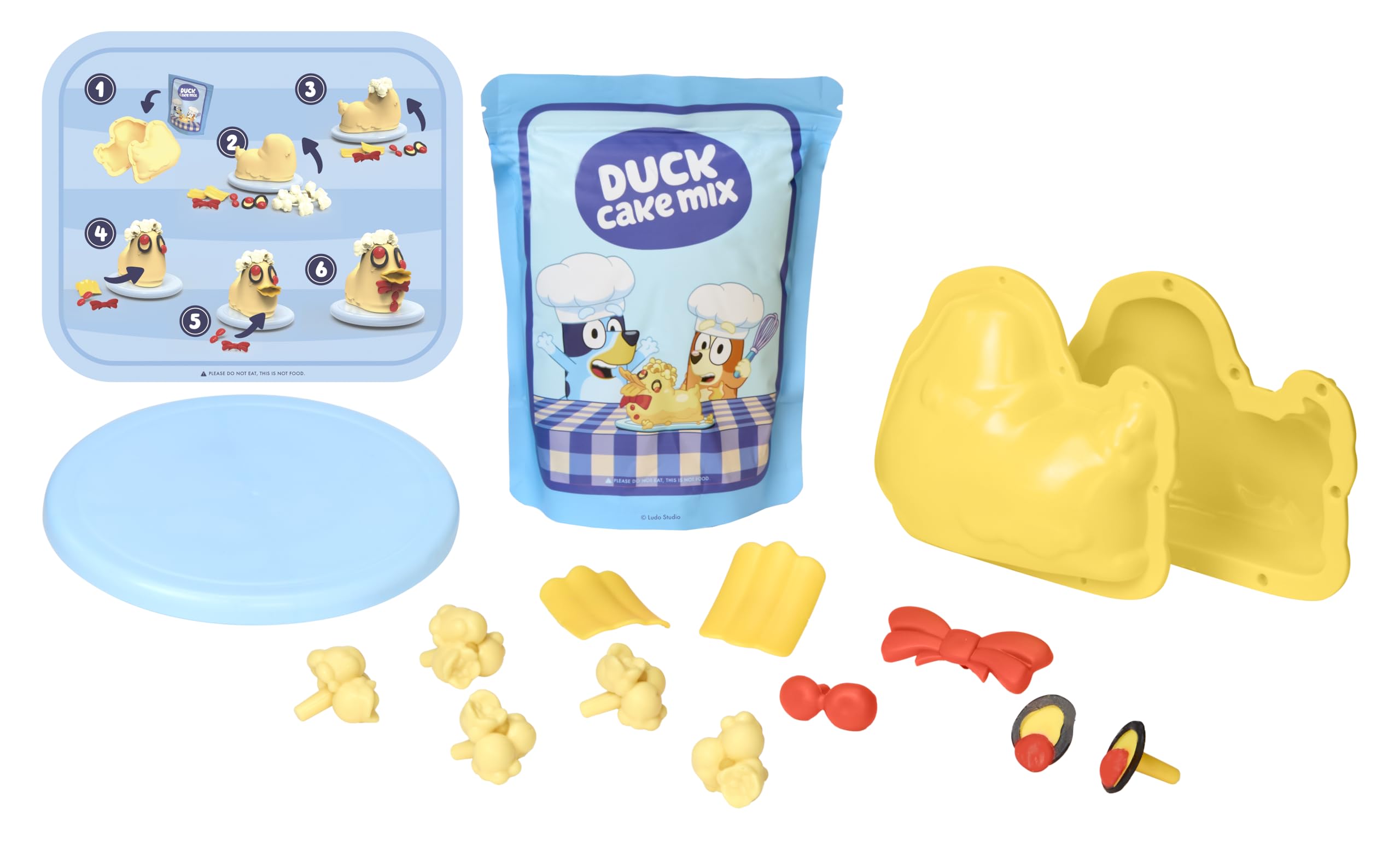 little tikes Creative Chefs Bluey Duck Cake Kit - Comes with Make It Mix and 15 Realistic Accessories, Pretend Play Cooking Set, NOT EDIBLE, Suitable for Boys and Girls Ages 3+ Years