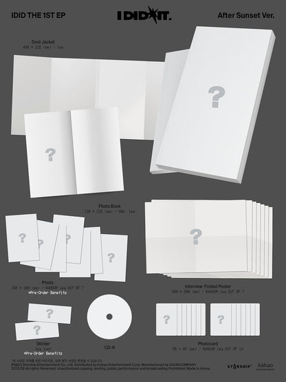 I Did It- Random Cover - incl. 80pg Photobook, Dust Jacket, Interview Folded Poster + 2 Photocards