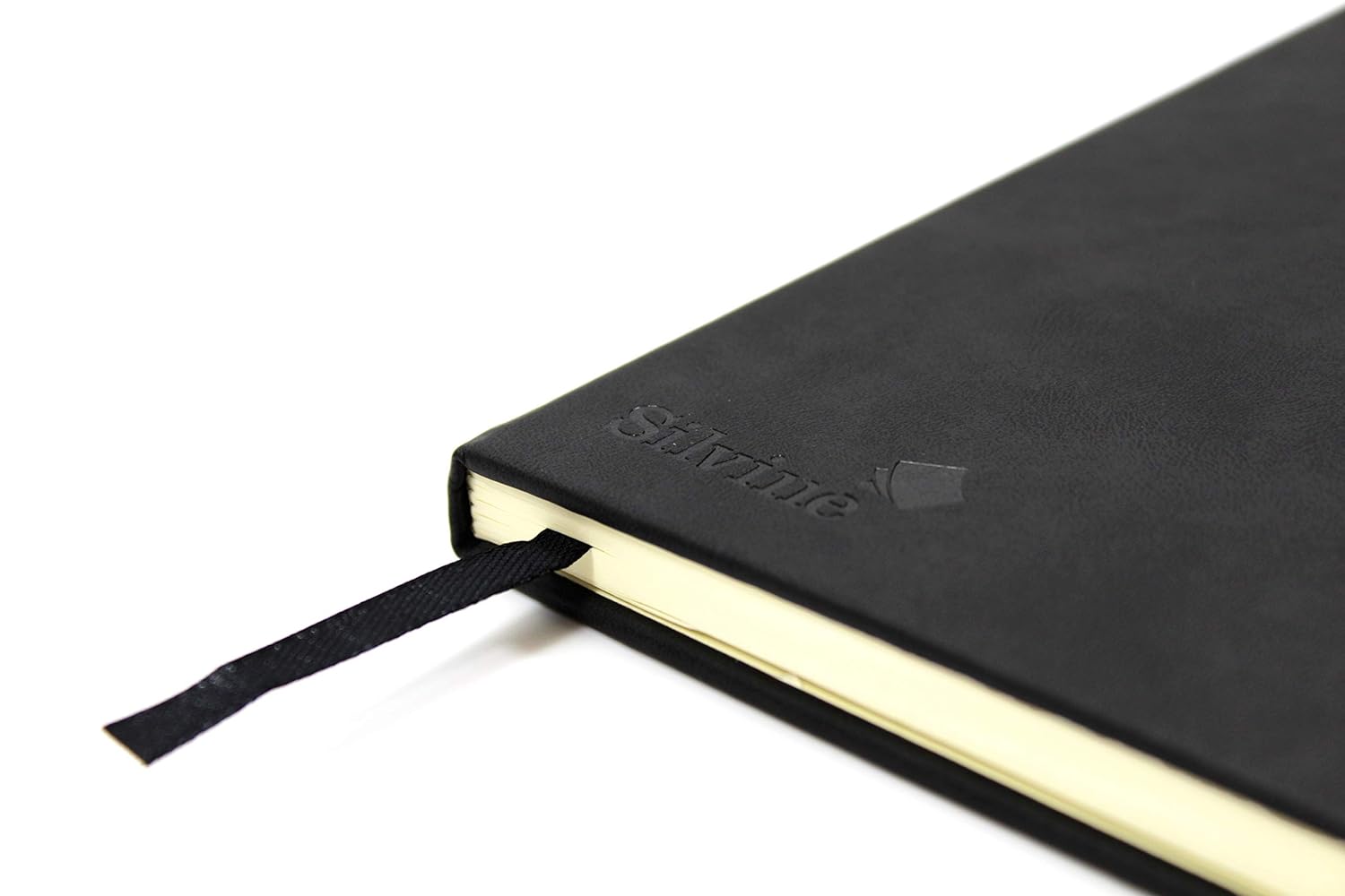 Silvine Executive Soft Feel Notebook Ruled with Marker Ribbon 160pp 90gsm A4 Black Ref 198BK