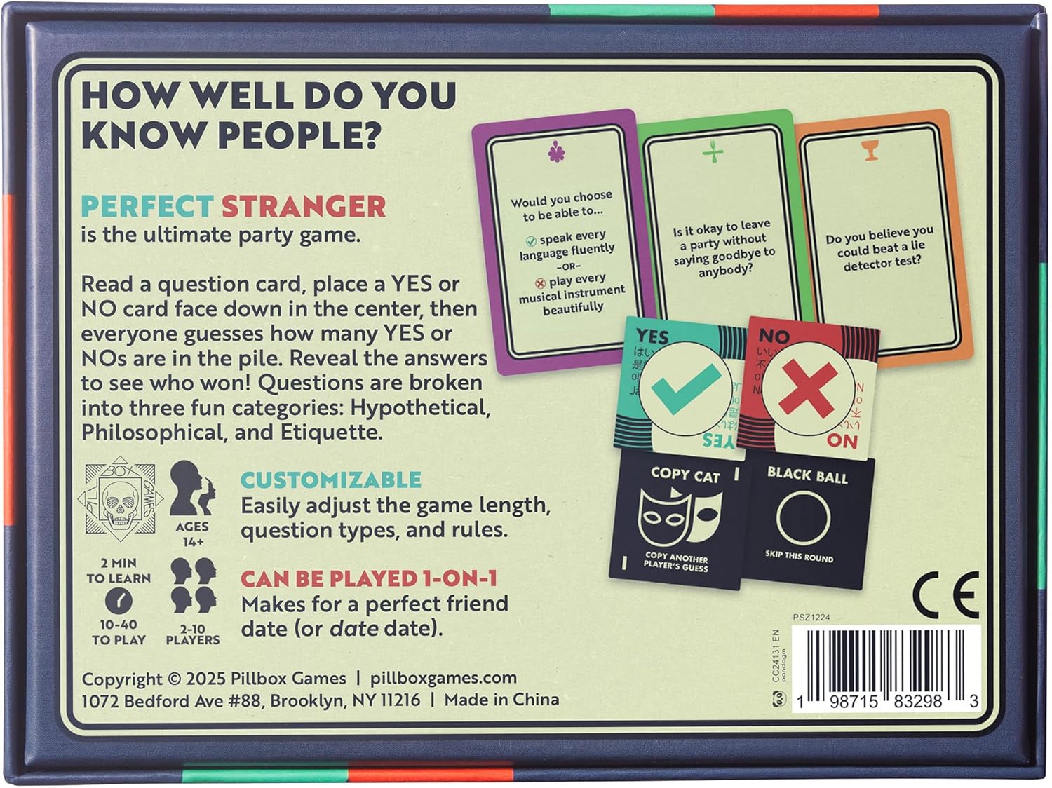 Pillbox Games, Perfect Stranger - for Ages 14 and Up, 2 to 10 Players