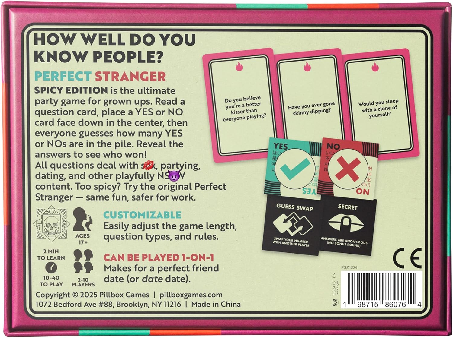 Pillbox Games, Perfect Stranger Spicy Edition - for Ages 17 and Up, 2 to 10 Players