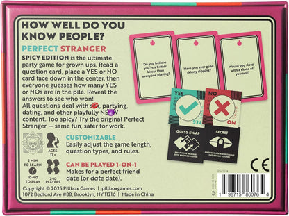 Pillbox Games, Perfect Stranger Spicy Edition - for Ages 17 and Up, 2 to 10 Players
