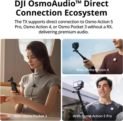 DJI Mic Mini (2 TX + 1 RX + Charging Case) with Mic Mini Mobile Phone Adapter (Lightning), Ultralight, Detail-Rich Audio, 48h Use, Noise Cancelling, Wireless Microphone, Vlog, Streaming