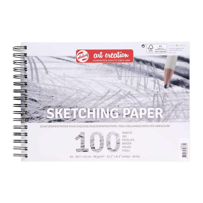 Talens Art Creation Schetspapier - A4 90 g - 100 Vellen - Ringgebonden - Perfect voor Kunstenaars