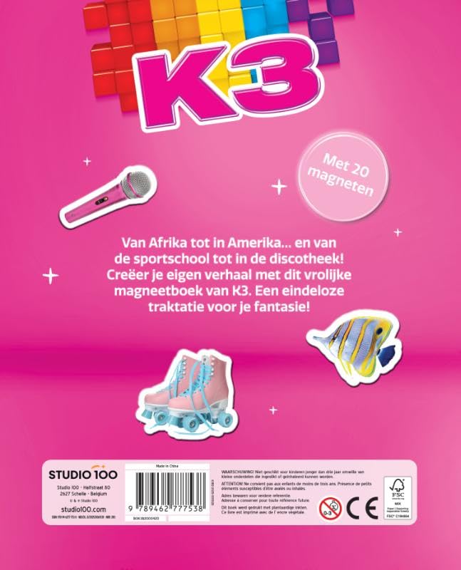 Studio 100 - K3 Magneetboek - Met 20 magneten