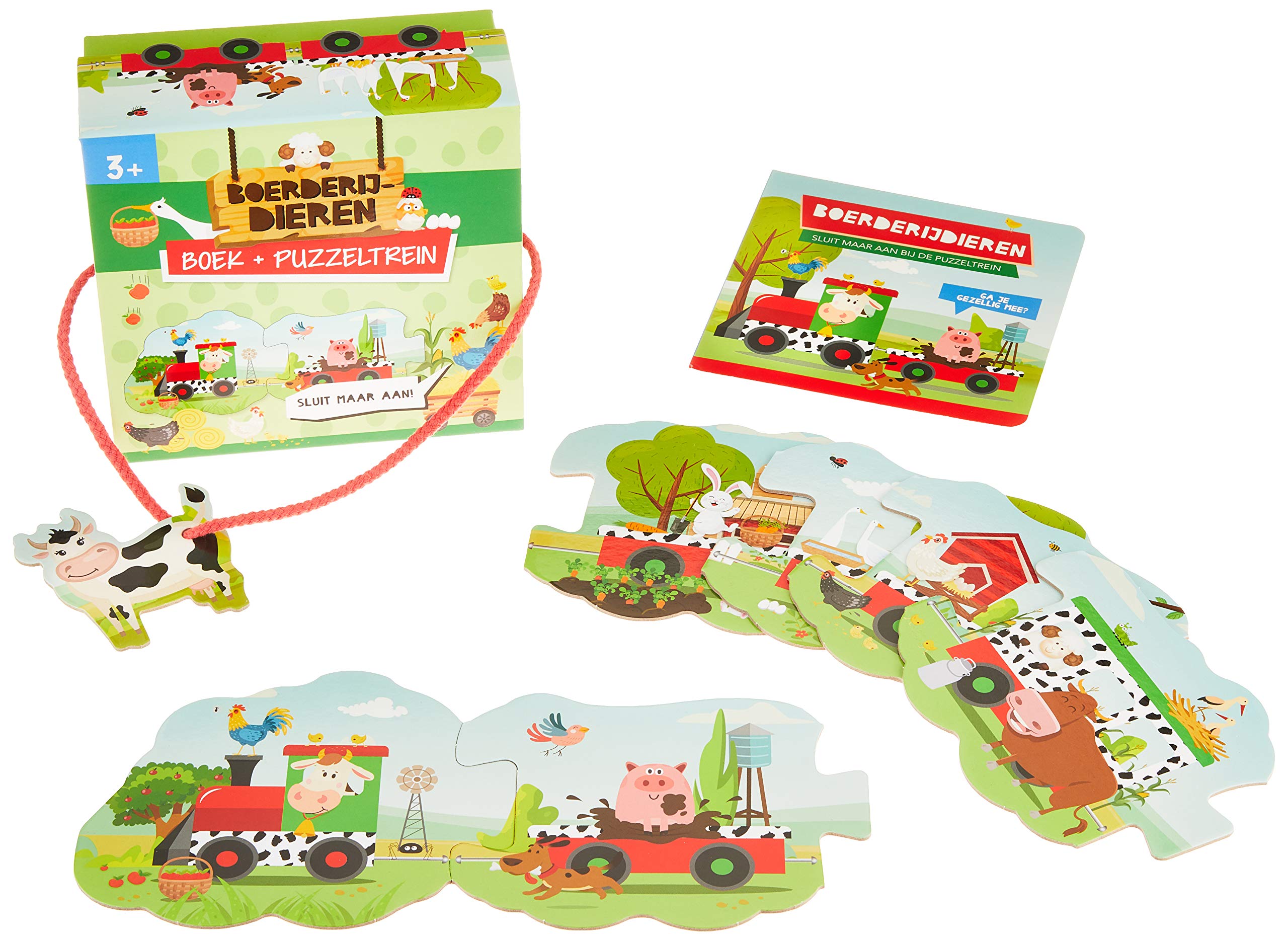 Lantaarn Publishers - Boek en Puzzeltrein Boerderijdieren