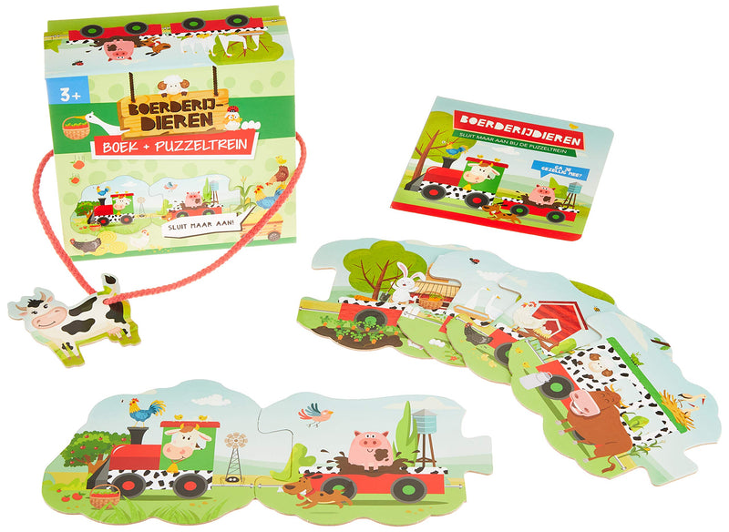 Lantaarn Publishers - Boek en Puzzeltrein Boerderijdieren
