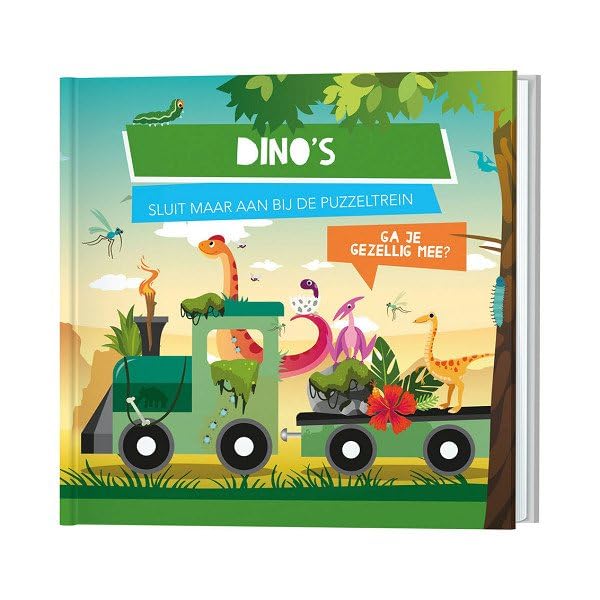 Boek en Puzzeltrein Dino\`s