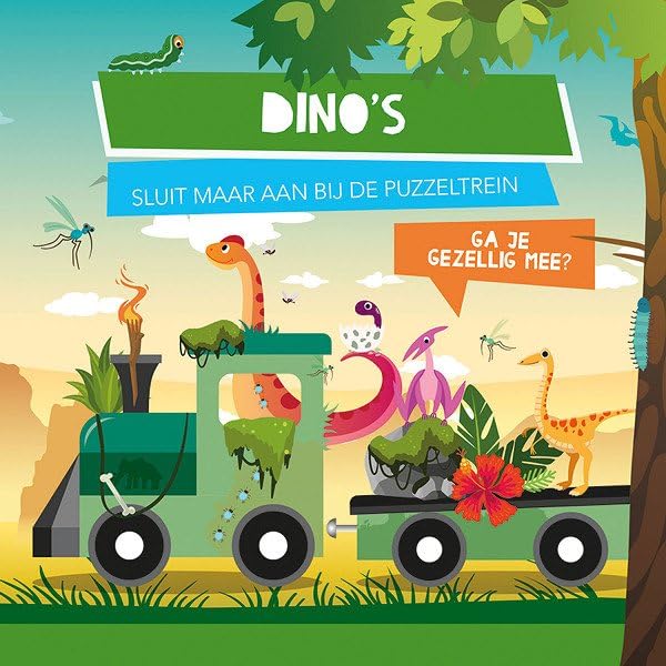 Boek en Puzzeltrein Dino\`s