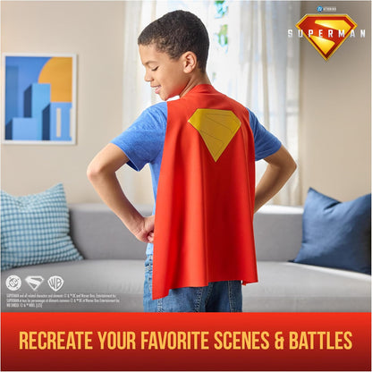 DC Comics, Superman Power Cape Set, superhelden Halloween- kostuum met iconische borstplaat, verkleden en rollenspel
