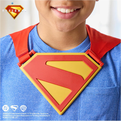DC Comics, Superman Power Cape Set, superhelden Halloween- kostuum met iconische borstplaat, verkleden en rollenspel