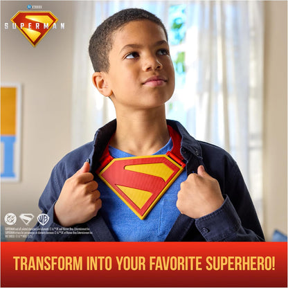 DC Comics, Superman Power Cape Set, superhelden Halloween- kostuum met iconische borstplaat, verkleden en rollenspel