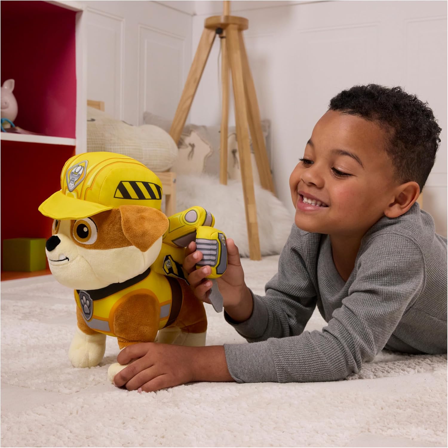 Rubble and Crew Rumbling Rubble Plush Toy, Interactive Sensory Toy, Dog Stuffed Animal, Kids Toys for Boys & Girls Ages 3 and Up, 30,5 cm