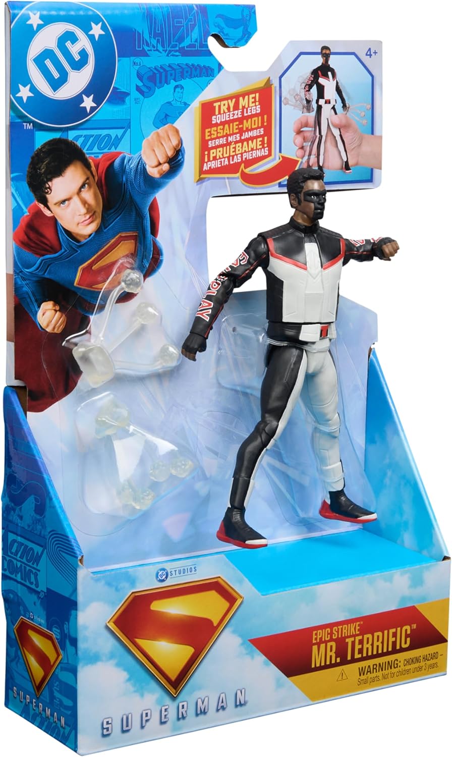 DC Comics - Figurine Mr Terrific 15 Cm - Figurine Articulée Issue du Film Superman - Super Héros Et Super Vilain - Jouet À Collectionner - Cadeau Enfant - Jouet Enfant 4 Ans Et +