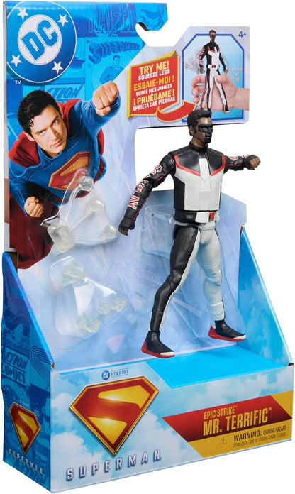 DC Comics - Figurine Mr Terrific 15 Cm - Figurine Articulée Issue du Film Superman - Super Héros Et Super Vilain - Jouet À Collectionner - Cadeau Enfant - Jouet Enfant 4 Ans Et +