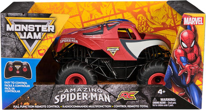 Monster Jam, Marvel Spider-Man RC, Ferngesteuerter Truck im Spider-Man-Design, für drinnen und draußen, Maßstab 1:24, ab 3 Jahren