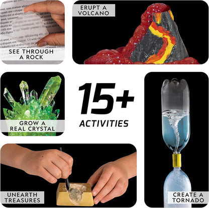 NATIONAL GEOGRAPHIC Earth Science Kit - Over 15 Science Experiments & STEM Activities for Kids, Includes Crystal Growing Kit, Volcano Science Kit