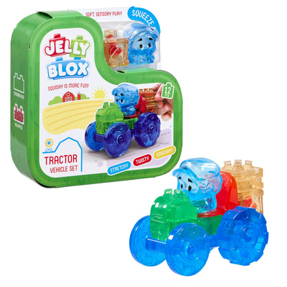 Jelly Blox - Tractor Vehicle Set | Squishy Is More Fun! | Unique Squishy Building System | For Ouch-Free, Open, Imaginative Play | For Boys And Girls Ages 2+