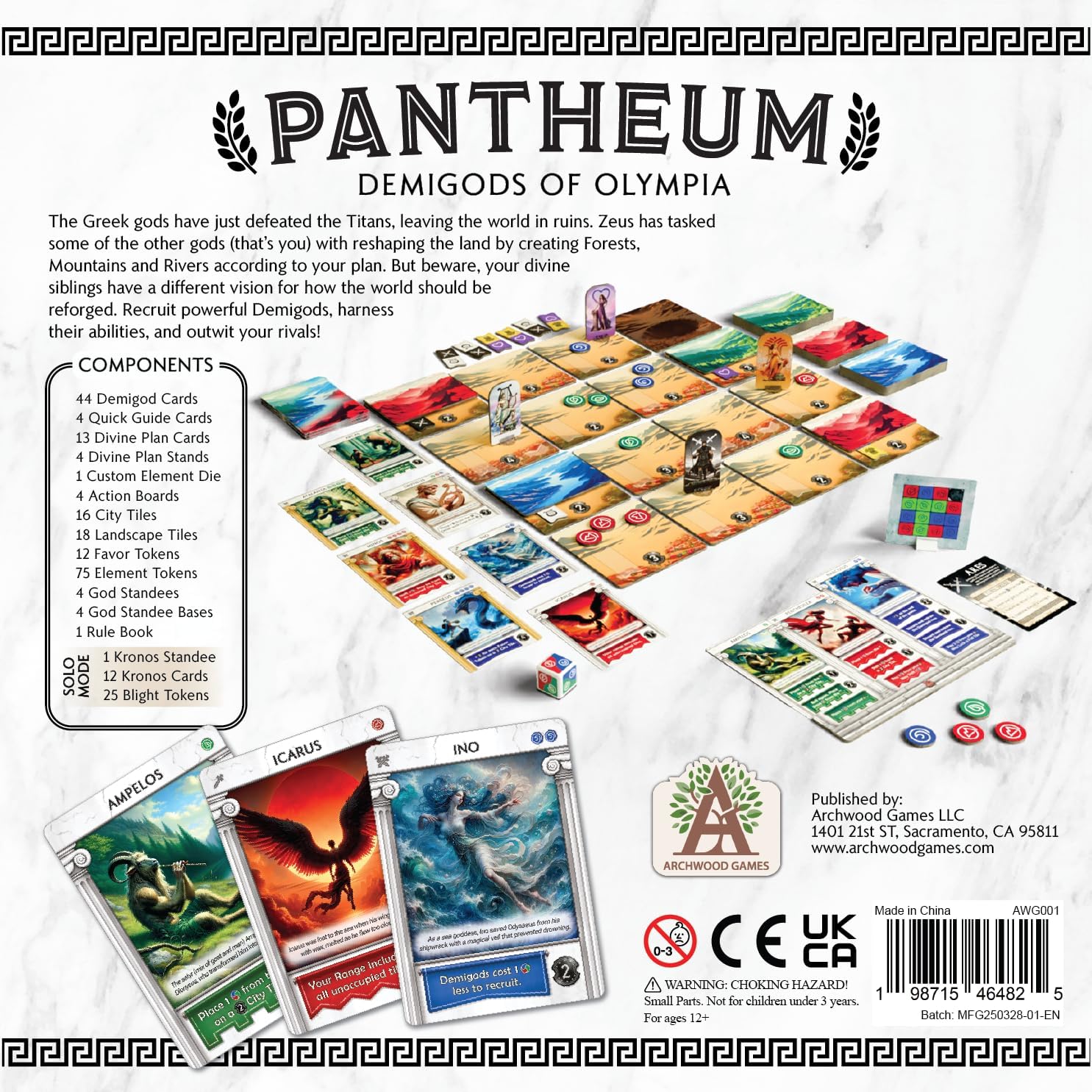Pantheum: Demigods of Olympia | Family Strategy Game for Greek Mythology Fans | Ages 12+ | for 1-4 Players | Average Playtime 45-60 mins | Perfect for Family Game Night (Base Game