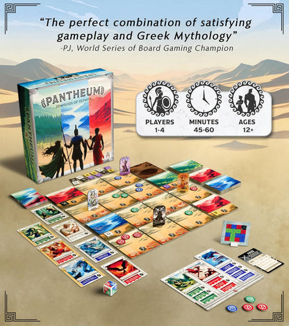 Pantheum: Demigods of Olympia | Family Strategy Game for Greek Mythology Fans | Ages 12+ | for 1-4 Players | Average Playtime 45-60 mins | Perfect for Family Game Night (Base Game