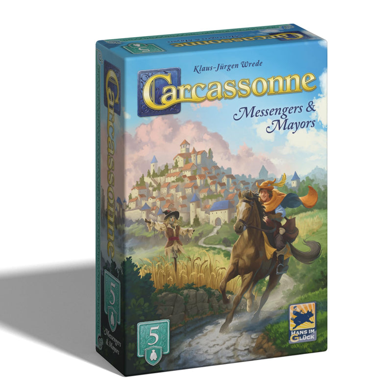 Hans im Gluck | Carcassonne: Messenger & Mayor Expansion 5 Refresh | Board Game Expansion | Ages 7+ | 2-5 Players | 45 Minutes Playing Time
