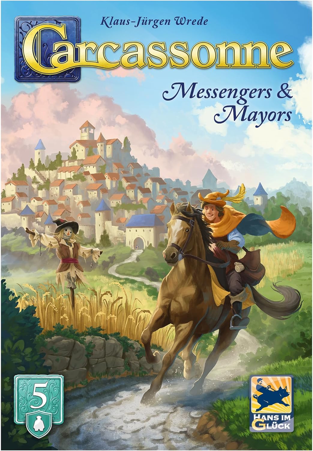 Hans im Gluck | Carcassonne: Messenger & Mayor Expansion 5 Refresh | Board Game Expansion | Ages 7+ | 2-5 Players | 45 Minutes Playing Time