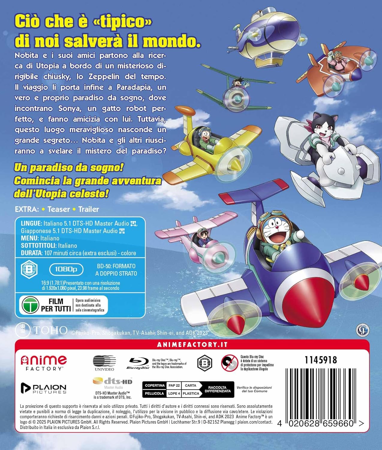 Doraemon - Il Film - Nobita E L`Utopia Celeste - (Italian Import)