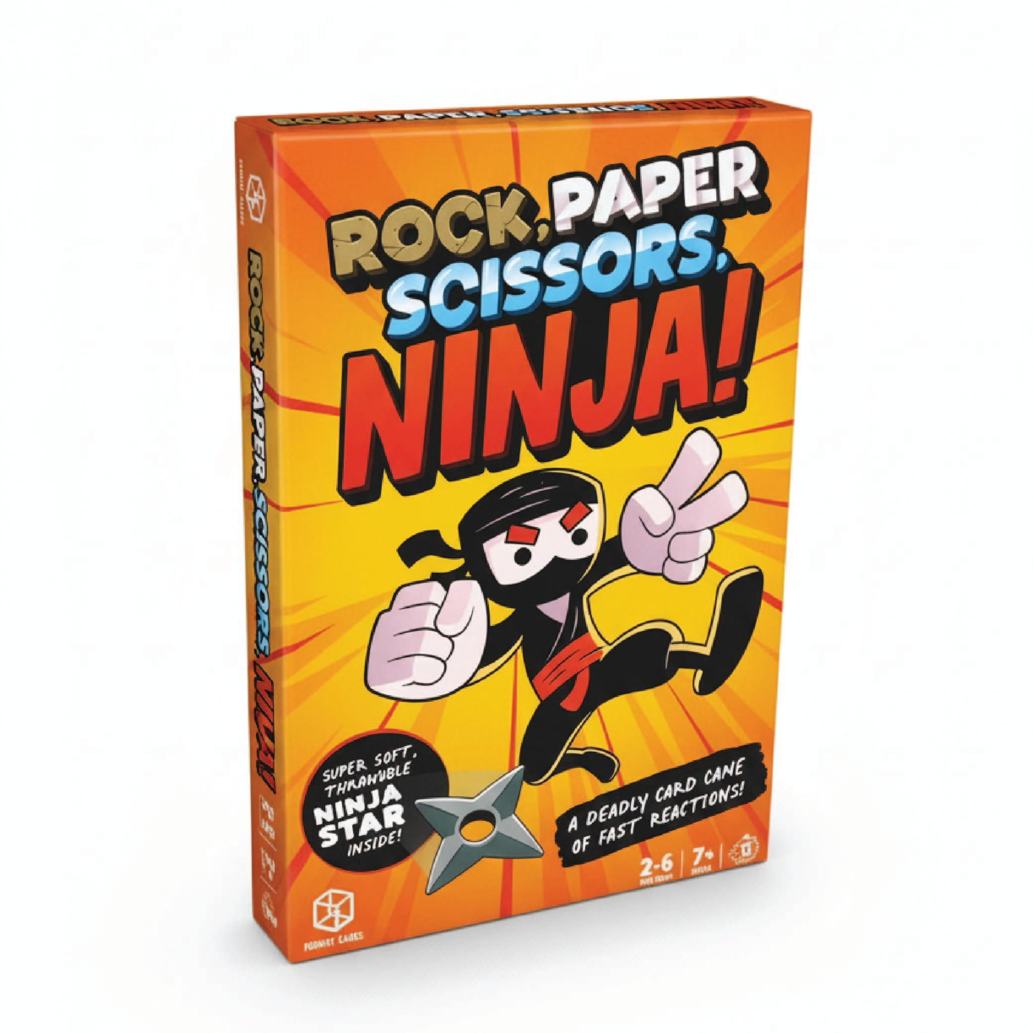 Rock Paper Scissors Ninja Card Game, Fast-Paced Battle Royale with Foam Ninja Star, Ages 7+, 2-6 Players