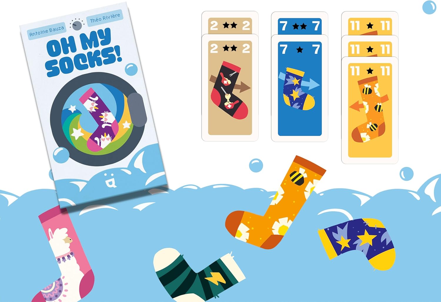 HELVETIQ Oh My Socks, Board Game, Funny Sock Card Game, For The Coolest Sock Collection, Exciting Actions, For 2-5 Players Aged 6+