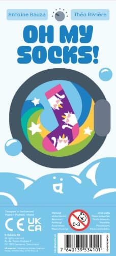 HELVETIQ Oh My Socks, Board Game, Funny Sock Card Game, For The Coolest Sock Collection, Exciting Actions, For 2-5 Players Aged 6+