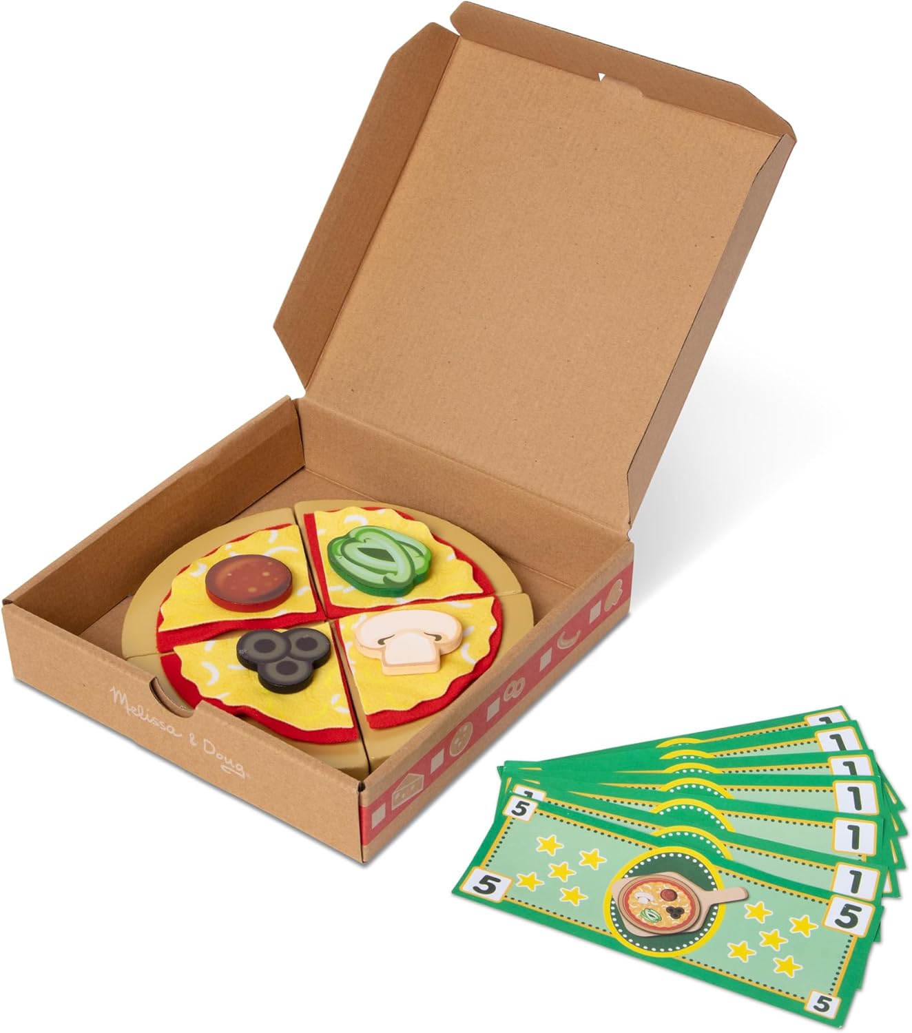 Melissa & Doug Wooden Pizza Toy Shop – Kitchen with Oven & Food Set | Role Play for Children | Age 3+ - FSC Certified
