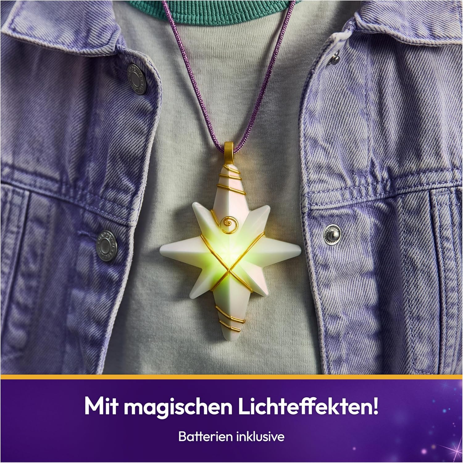 Unicorn Academy Schmuckset - Sophias Kette mit magischen Lichteffekten und Ring, passend zur beliebten Netflix-Serie, für Kinder ab 4 Jahren, Weiß