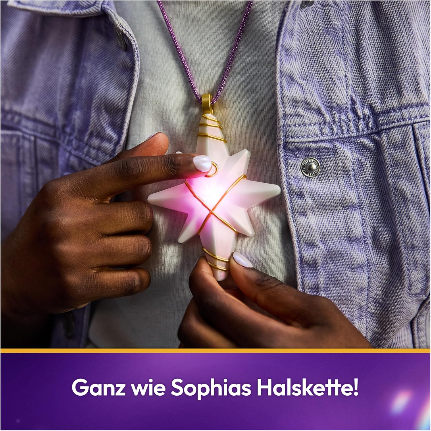 Unicorn Academy Schmuckset - Sophias Kette mit magischen Lichteffekten und Ring, passend zur beliebten Netflix-Serie, für Kinder ab 4 Jahren, Weiß