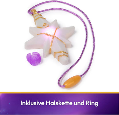 Unicorn Academy Schmuckset - Sophias Kette mit magischen Lichteffekten und Ring, passend zur beliebten Netflix-Serie, für Kinder ab 4 Jahren, Weiß
