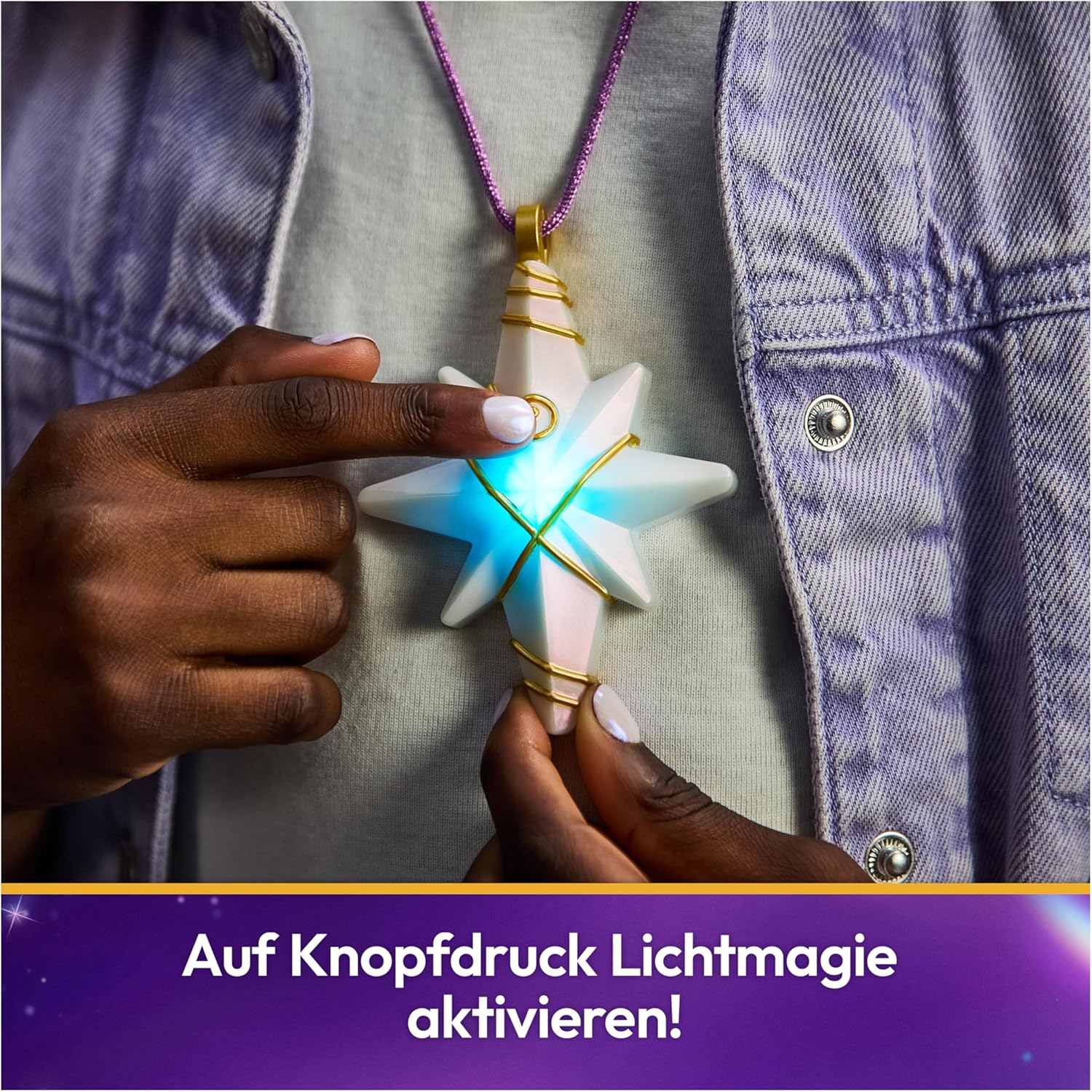 Unicorn Academy Schmuckset - Sophias Kette mit magischen Lichteffekten und Ring, passend zur beliebten Netflix-Serie, für Kinder ab 4 Jahren, Weiß