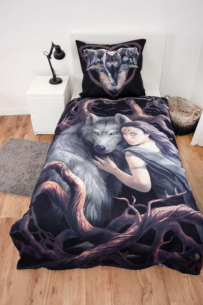 Herding ANNE STOKES Bedding Set, Reversible Motif, Duvet Cover 135 x 200 cm, Pillow Case 80 x 80 cm, Cotton/Renforcé