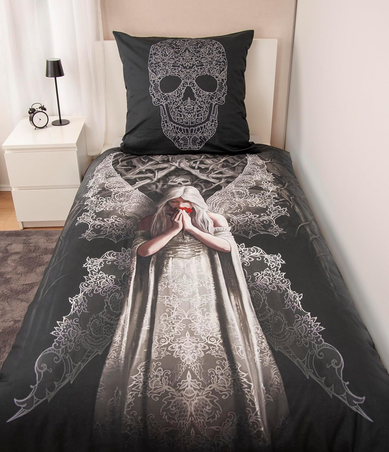 Klaus Herding GmbH Anne Stokes Bed Linen, Pillowcase Approx. 80 x 80 cm, Duvet Cover Approx. 135 x 200 cm, with Smooth Zip, 100% Cotton, Renforcé