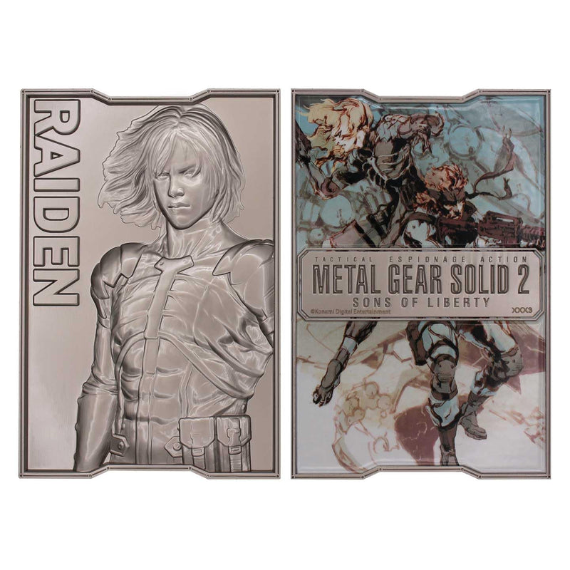 FaNaTtik Metal Gear Solid 2 - Lingotto di metallo Raiden da collezione, prodotto con licenza ufficiale, edizione limitata 5.000 in tutto il mondo, numerato con espositore