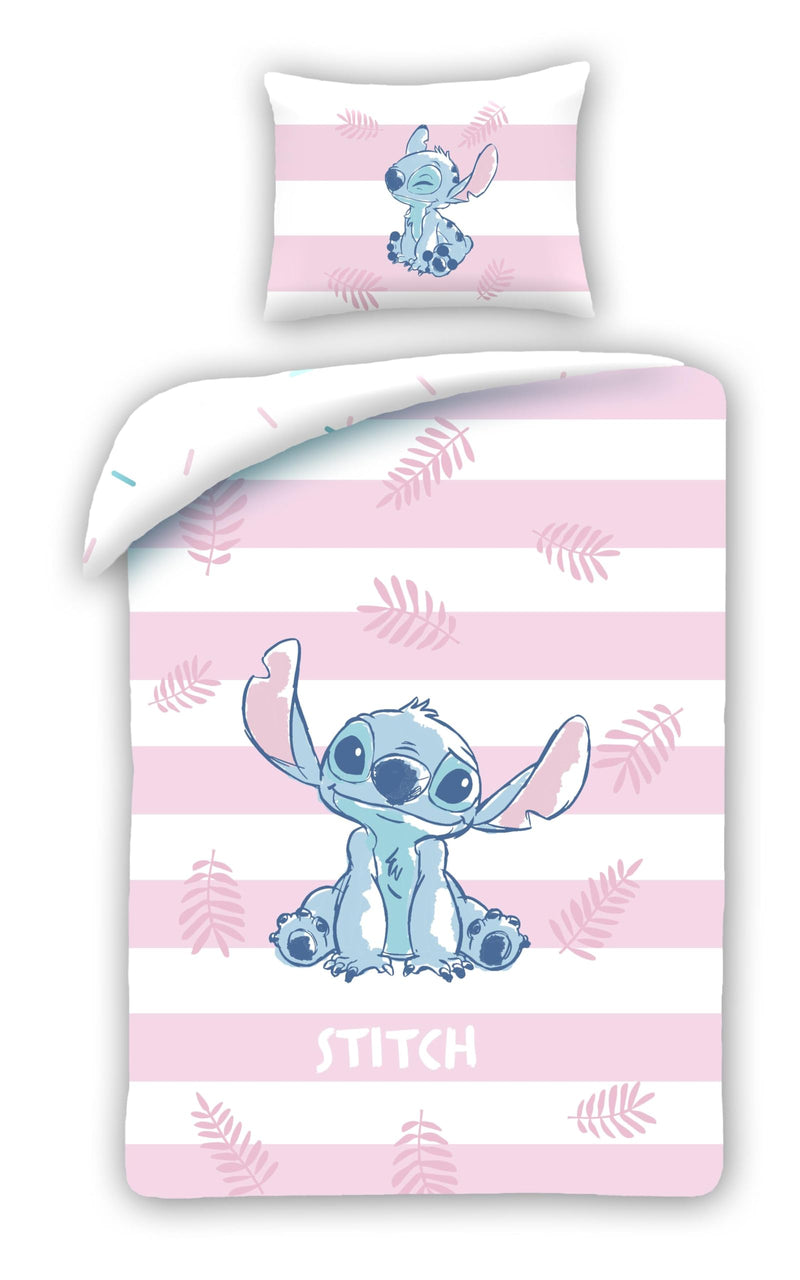 Halantex Lilo e Stitch - Duvet Cover 140 x 200 cm and Pillowcase 70 x 90 cm - 100% Cotton - Multicoloured