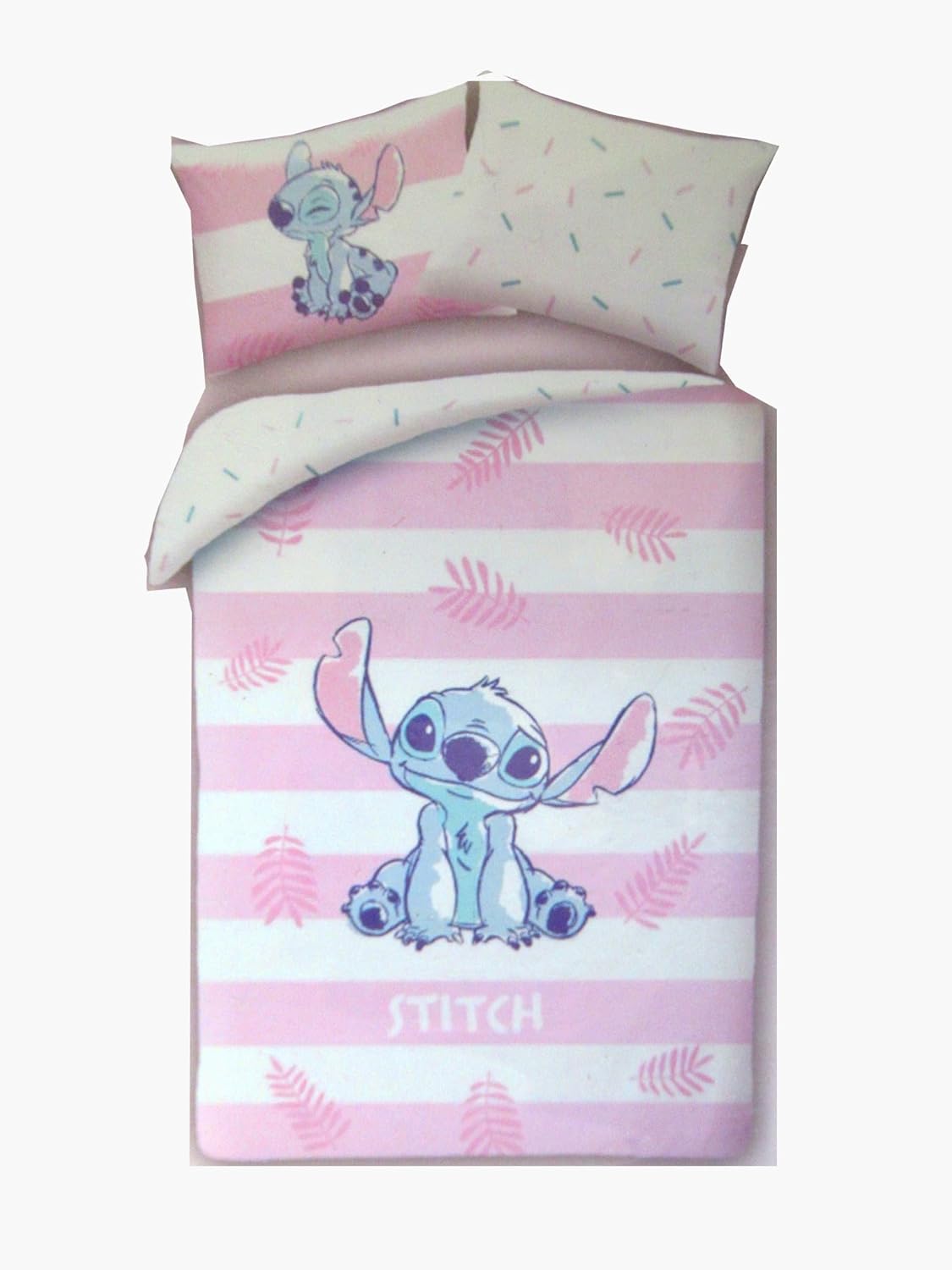 Halantex Lilo e Stitch - Duvet Cover 140 x 200 cm and Pillowcase 70 x 90 cm - 100% Cotton - Multicoloured